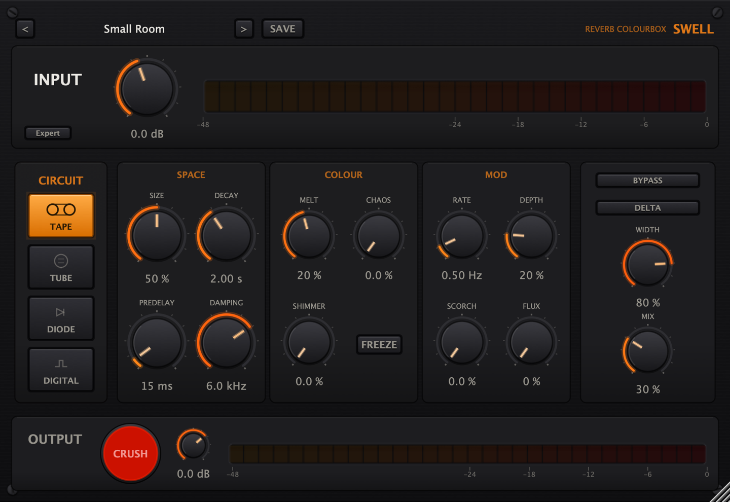 SWELL — Reverb Colourbox plugin interface
